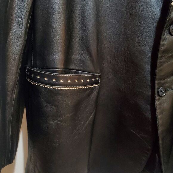 Scully Men's Vintage Western Black Leather Blazer Jacket - Picture 5 of 12